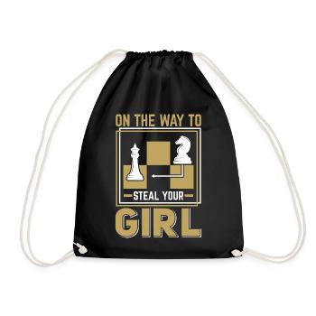 Chess Chess Player Tournament for Clever Minds - Drawstring Bag - black - Front