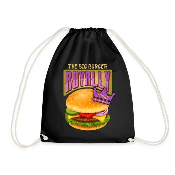 Burger-Cheeseburger Spruch Hamburger-Royale - Turnbeutel - Schwarz - Vorne