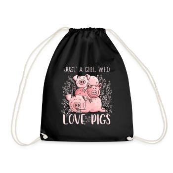 Juste une fille qui aime les cochons - Sac de sport léger - noir - Devant