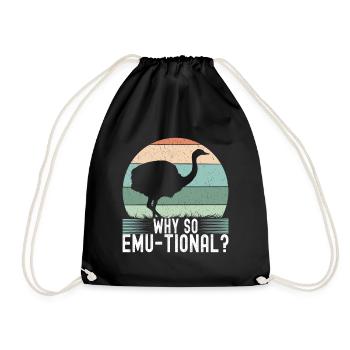 Emu Strauss - Drawstring Bag - black - Front