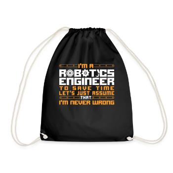 Robot Robotics Engineer Vintage - Drawstring Bag - black - Front