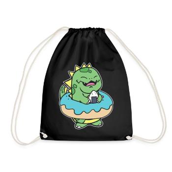 Chubby Kid Dinosaur Donut Sweet Pastry - Sac de sport léger - noir - Devant