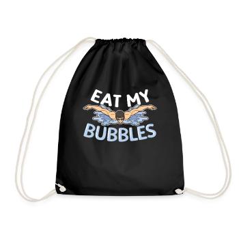Eat My Bubbles Butterfly Swimming - Drawstring Bag - black - Front