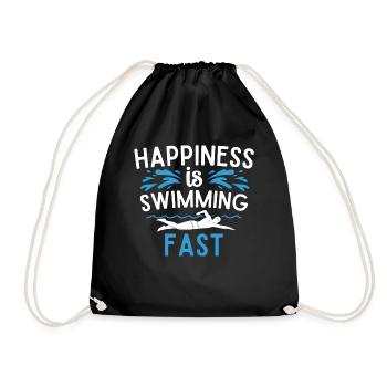Glück Ist Schwimmen Schnell Sport Freistil Pool - Turnbeutel - Schwarz - Vorne