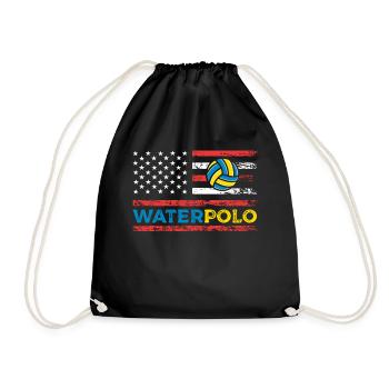 Wasserball American Sports Flagge Schwimmen Pool - Turnbeutel - Schwarz - Vorne