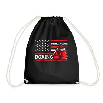 Boxing gloves American Combat Sports Flag - Drawstring Bag - black - Front