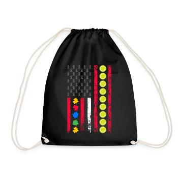 Autism Awareness Month American Sports - Drawstring Bag - black - Front