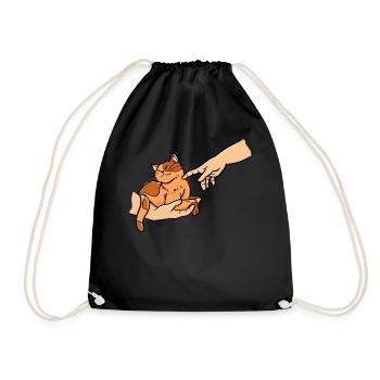 Propriétaire de chat fresco qui garde son animal de compagnie - Sac de sport léger - noir - Devant