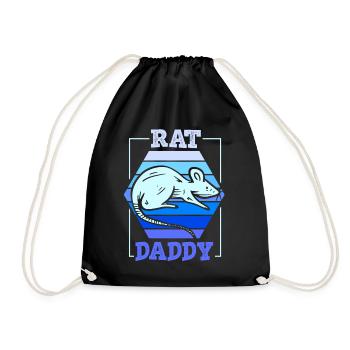 Rat Daddy Rat Papa Lover Animal Cute Rats - Drawstring Bag - black - Front