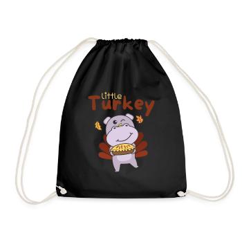 Tenues du jour de Thanksgiving Petit hippopotame de dinde - Sac de sport léger - noir - Devant