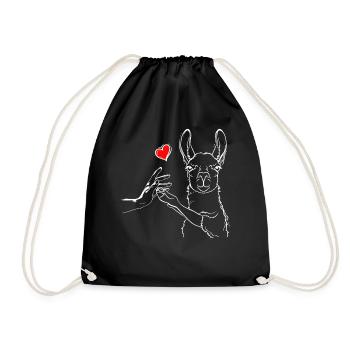 Lama Liebe High Five - Turnbeutel - Schwarz - Vorne