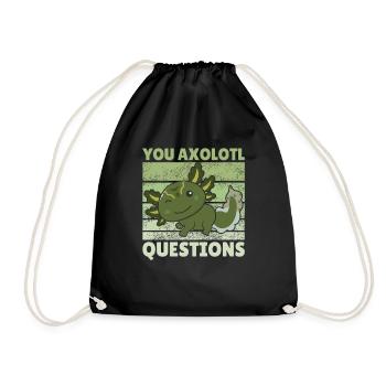 Axolotl lover cute animals children axolotl - Drawstring Bag - black - Front
