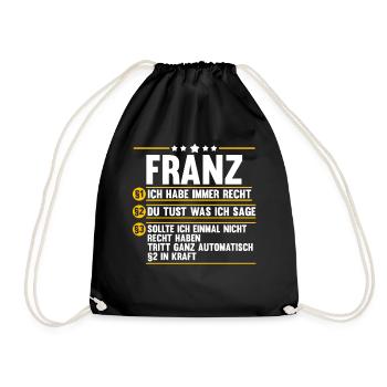 Franz - Turnbeutel - Schwarz - Vorne