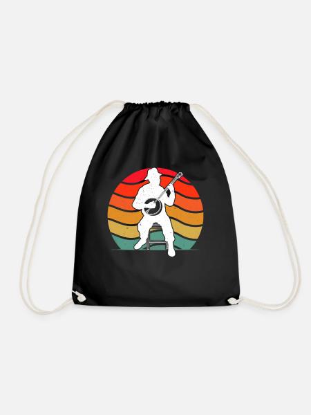 Banjo Banjo player Banjoist - Drawstring Bag - black