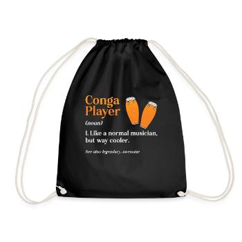 Conga Player Like A Normal Percussion Instrument - Drawstring Bag - black - Front