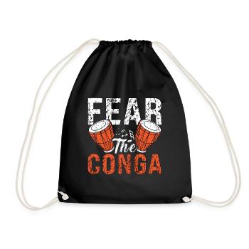 Conga Fear The Conga Drummer Instrument Percussion - Drawstring Bag - black - Front