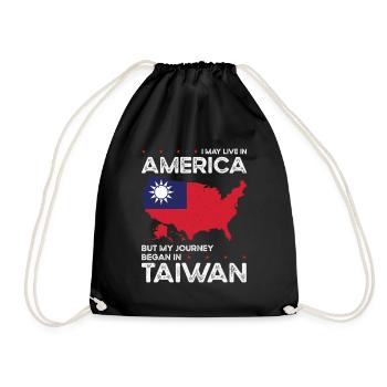 Born Taiwanese Taiwan American USA Citizenship - Drawstring Bag - black - Front