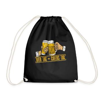 Bier Tag = Cheers Tag - Bier Tag Bier Liebhaber - Turnbeutel - Schwarz - Vorne