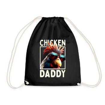 Poulet Papa Poulets Fête des pères Volaille Éleveur Coq - Sac de sport léger - noir - Devant