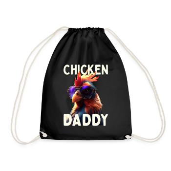 Poulet Papa Poulets Fête des pères Volaille Éleveur Coq - Sac de sport léger - noir - Devant