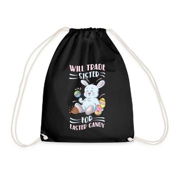 Trade Sister for Candy Easter Easter - Drawstring Bag - black - Front