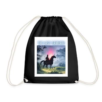 Der letzte Samurai The Last Samurai riding a horse - Turnbeutel - Schwarz - Vorne
