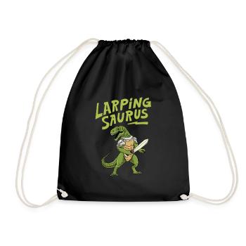 Larp Saurus T-REX RPG Role-playing game design for a - Drawstring Bag - black - Front