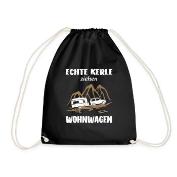 Wohnmobil Reise Camping Camper lustig - Turnbeutel - Schwarz - Vorne