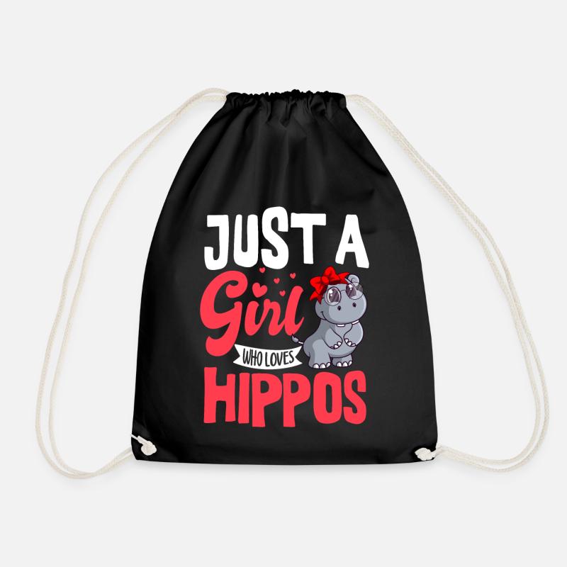 Ein Mädchen Das Flusspferde Liebt Hippopotamus - Turnbeutel - Schwarz