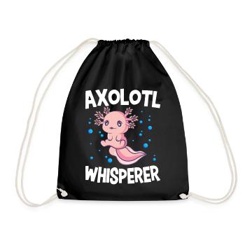 Axolotl Whisperer Mexican Salamander Axolotl - Drawstring Bag - black - Front