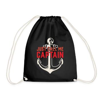 Just call me Captain Ship Boating - Drawstring Bag - black - Front