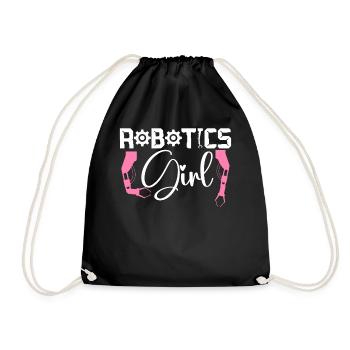 Robot Robotics Engineer Female - Drawstring Bag - black - Front