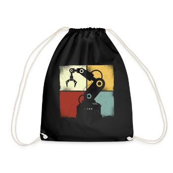 Robot Robotique Ingénieur Rétro - Sac de sport léger - noir - Devant
