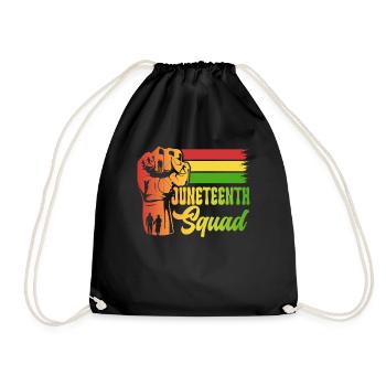 Juneteenth Team African American 1865 Black - Turnbeutel - Schwarz - Vorne