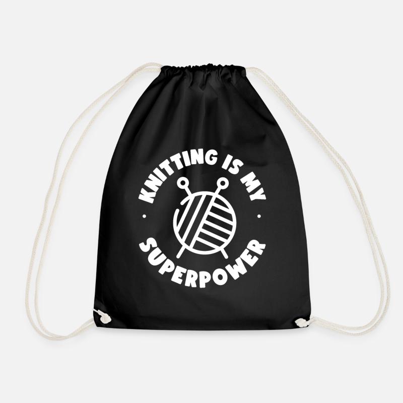 Knitting Knitter Knitting Is My - Turnbeutel - Schwarz