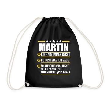 Martin - Turnbeutel - Schwarz - Vorne