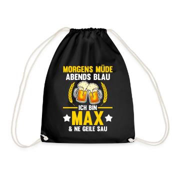Max - Turnbeutel - Schwarz - Vorne