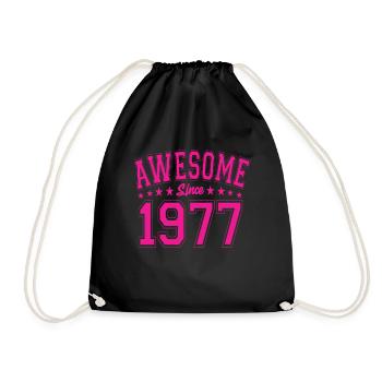 Awesome Since 1977 Birthday 1977 Vintage 1977 - Drawstring Bag - black - Front