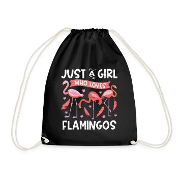 Mädchen Flamingo Damen - Turnbeutel - Schwarz - Vorne