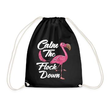 Lustiger Flamingo Spruch - Turnbeutel - Schwarz - Vorne