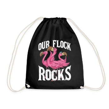 Lustiges Flamingo Geschenk - Turnbeutel - Schwarz - Vorne
