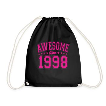 Awesome Since 1998 Birthday 1998 Vintage 1998 - Drawstring Bag - black - Front