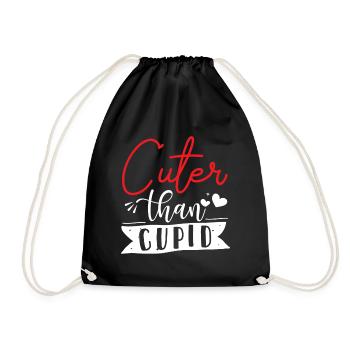 Cuter Than Cupid - Valentine's Day - Drawstring Bag - black - Front