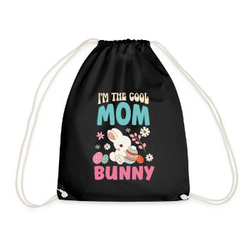 Je suis le lapin de Pâques cool maman maman Pâques - Sac de sport léger - noir - Devant