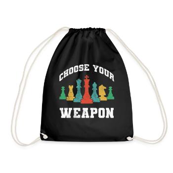 Chess Chess Player Tournament for Clever Minds - Drawstring Bag - black - Front