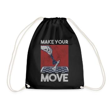 Chess Chess Player Tournament for Clever Minds - Drawstring Bag - black - Front