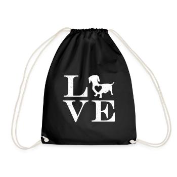 Dachshund Gift Dixie Viennese Doxie Dachshund - Drawstring Bag - black - Front