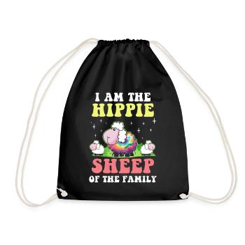 Hippie Peace Groovy Flowerpower Boho Woodstock - Turnbeutel - Schwarz - Vorne
