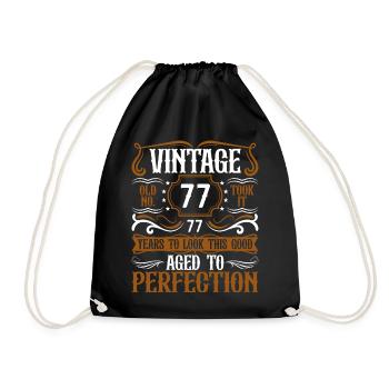 77e anniversaire Vintage Rétro - Sac de sport léger - noir - Devant