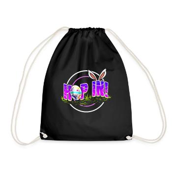 Easter Rabbit Hoop In To Easter - Turnbeutel - Schwarz - Vorne